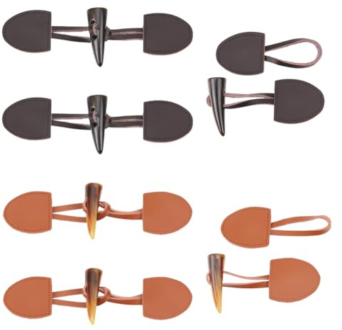 NBEADS 6 Set 2 Farben Leder Knebelknopf, Ochsenhorn Knopf Verschluss Leder Horn Knebelverschluss Lederverschluss Für DIY Handwerk Kleidung Nähen Dekoration Zubehör