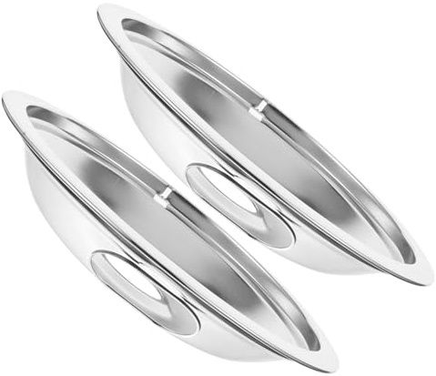 Electric Stove Drip Pans 2pcs Iron Silver Replacement | Easy Install, Catch Drippings, Universal Kitchen Gadgets, Creative Appearance and Fine Workmanship