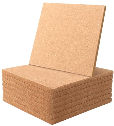 LDXDRU 8er Set Topfuntersetzer Kork Untersetzer Topf, 20cm Durchmesser Korkuntersetzer eckig, Untersetzer Topf Topfuntersetzer Hitzebeständig für Töpfe, Schüsseln, Küchenutensilien
