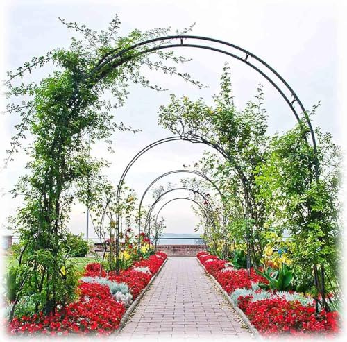 Arco de jardín Extra Ancho de 300/350 cm, Arco de jardín Grande para Rosas, Plantas trepadoras y decoración de Bodas, pérgola Blanca enrejada con Altura Extra Alta de 2,2 m, Ideal para vides