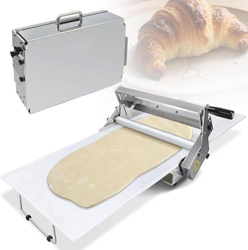Macchina Sfogliatrice Pieghevole per Pasta, Stendipasta Manuale Commerciale, Stendipasta Manuale Con Spessore Regolabile, Taglieri per Pizza, Croissant, Pasticceria E Fondente, Design Tavolo,30×60cm