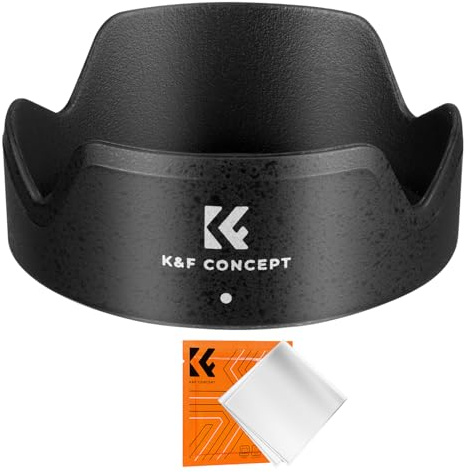 K&F CONCEPT EW-60F Lens Hood, 55mm Bayonet Lens Hood for Canon RF-S 18-150mm F3.5-6.3 IS STM and EF-M 18-150mm F3.5-6.3 IS STM Lens, Reversible Sun Shade Lens Protector with Cleaning Cloth