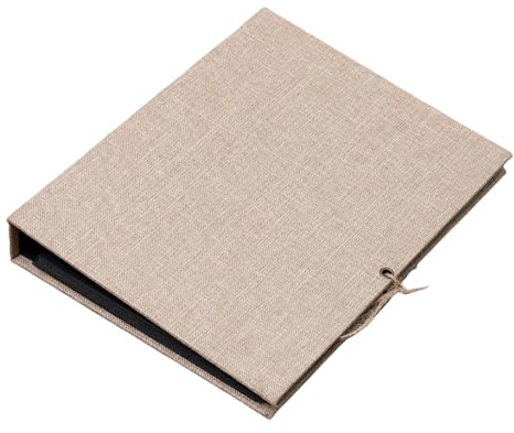 Álbum de fotos autoadhesivo con fundas de lino, 30 páginas blancas para álbumes de recortes y recuerdos familiares, 27 x 21 cm, álbum de fotos autoadhesivo