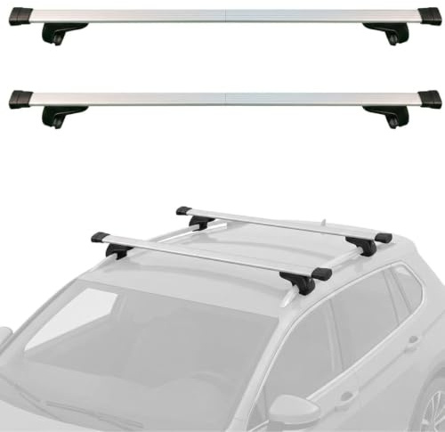 Shield Autocare Universal Aluminium Roof Bars – Extendable 140cm (55) Lockable Car Cross Bars with Anti-Theft Keys | Fits Vehicles with Raised Roof Rails | 68kg Load Capacity