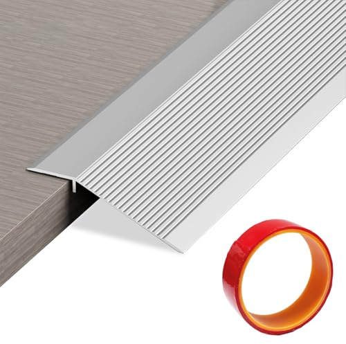 Profilo di transizione per bilanciamento dell'altezza, 0,9 m x 10 cm, in alluminio, profilo di transizione autoadesivo, compensazione dell'altezza 10 – 35 mm, adatto per soglia di apertura della porta