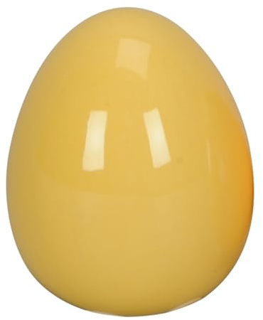 dekoratives frühlingshaftes Deko Ei Keramikei gelb glänzend ca. 12 cm hoch