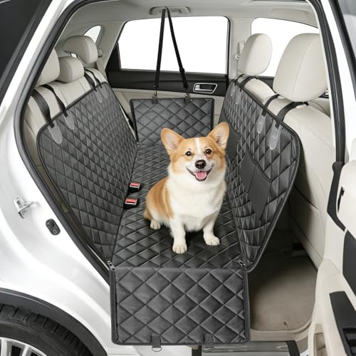 Corpower Hundedecke Auto Rückbank, Autoschondecke Hund Rücksitz | Universal Hundedecke für Auto Rückbank, Hunde Autositz Rückbank, Geeignet für Autos und SUV, 137 x 145 cm (Schwarz)