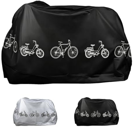 Ruwnii 2PCS Bike Cover Waterproof Outdoor, Bicycle Cover for Outside Storage, Heavy Duty Weatherproof Cycle Cover for Mountain Road Bike (1 Black & 1 Grey)