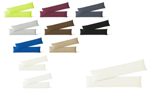 EXKLUSIV HEIMTEXTIL Kissenhülle Kissenbezug Doppelpack mit Reißverschluss hochwertige Jersey Qualität Natur 40 x 145 cm