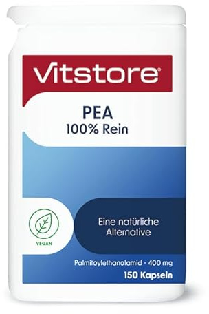 Vitstore PEA 100% Rein 150 Kapseln - 400mg Palmitoylethanolamid - laborgeprüft - Vegan - hochdosiert