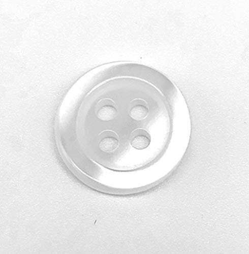 50 weiße und ecrufarbene Hemdknöpfe - 10 mm und 12 mm - hergestellt und versandt aus Spanien