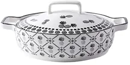 caihuashopping Kitchen Baking Dish Creative Baking Tray with Lid Ceramic Double Ear Baking Pan Baked Rice Baking Tableware Set Kitchen Bakeware Cake Mold Cooking Bakeware (Color : C)