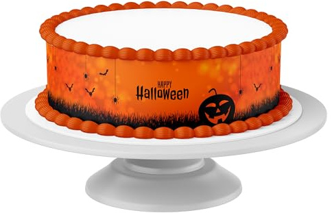 Tortenband Halloween essbar - 4 Stück á 24cm x 5cm passend für Torten bis 30 cm zum mitessen - kreative Dekoration für Torten