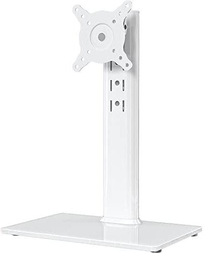 Hemudu Supporto da Scrivania per Monitor da 13-32 Pollici, Supporto TV da Tavolo Regolabile in Altezza da 4 Livello, Supporto TV Girevole ±50°, Inclinazione 25°, Fino a 35 kg, Max Vesa 100x100mm