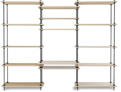 Master Rax DEKO Regalsystem: Schreibtisch mit Regal 185x85x35/52,5cm und Standregal 185x85x35cm mit Erweiterung 85x35cm