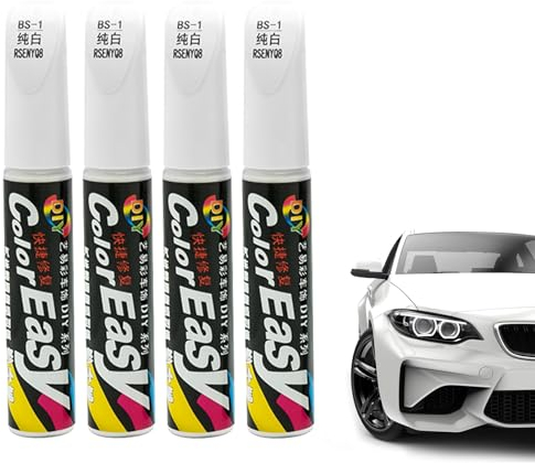 4pcs Stylo Retouche Peinture Carrosserie Retouche Peinture Voiture Stylo Peinture Voiture Peinture Voiture Carrosserie Stylo Efface Rayure Voiture Pour Anti Rayure Voiture（Blanc）
