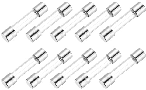 sourcing map Glassicherung, 8 A, 250 V, 6 x 30 mm, Zeitverzögerung, UL-gelistet, träge Sicherung für Haushaltsgeräte, 10 Stück