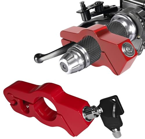 Pvotawp Motorrad-Schlösser, Diebstahlsicherung, Motorrad-Drosselklappenschloss, robustes Fahrrad-Lenkerschloss, Motorrad-Alarm, Roller-Schlösser, verstellbarer Mopedgriff, Bremshebel