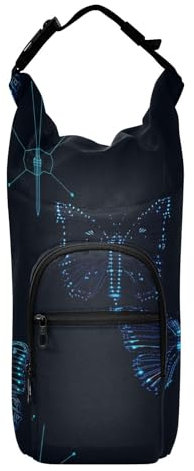 Amooorous Kleiner Rucksack mit Wasserflaschenhalter, blauer Schmetterling, für Fahrradflaschen, Wasserhalter, passend für 590 ml, 680 ml, 907 ml, 1134 ml Flaschen