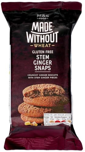 M&S Made Without Wheat Gluten Free Stem Ginger Snaps, Crunchy Ginger Biscuits, 150g- Pack of 2X