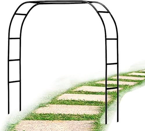 Arche de jardin en métal résistante aux intempéries, treillage de 1,2 x 2,2 m, treillis pour roses, tonnelle de mariage robuste, décoration élégante d'entrée extérieure (blanc, réglable de 1,2 m à 3,5