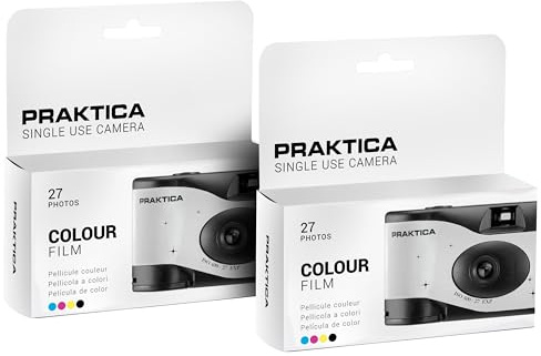 Praktica Single Use Disposable Camera Wedding White 27 Shots Colour Film - Pack of 2 for weddings, gatherings, travel & more
