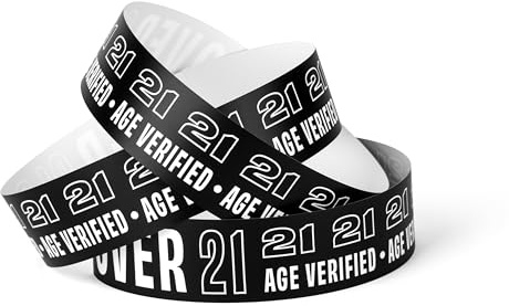 21+ Wristbands for Events 500 ct | Over 21 Age Verified Wristbands