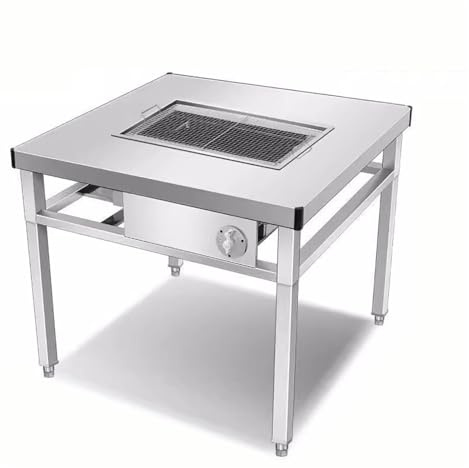 XILYZMO Esterni Tavolo Multifunzionale Barbecue, Mobile Forno Pizza Pieghevole, Tavolo da Lavoro RobustoRegolabile con Piano Cottura per Cucinare in Giardino O in Patio(70x70cm)