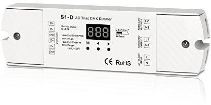 AC Triac DMX Dimmer Two Channel Output 2 Channel Dimmer Triac Dimmable and Mosfet Dimmable Input Voltage 100-240VAC Output Voltage 2 x 100-240VAC