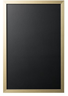 Bi-Office Lavagna Nera Per Gesso Oro e Argento, Cornice MDF Oro, 60 x 40 cm