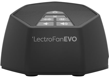 Adaptive Sound Technologies LectroFan EVO - Non-Looping Sound Machine for Sleep - Soothing Noise - Convenient Sleep Timer - Lightweight Build - USB-Powered - Charcoal