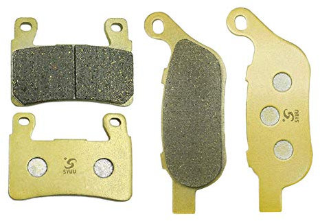 S SYUU moto Fibre de cuivre Plaquettes de Frein Avant et Arrière Compatible avec Harley Davidson FLSTF/FLSTFB Fat Boy LO FXSB Breakout 2015-2017 FA296F FA458R