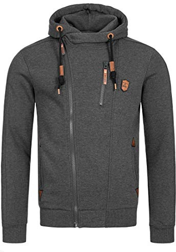 Indicode Herren Elm Casual Kapuzensweatjacke Zip-Hoodie mit Reisverschluss