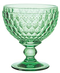 Villeroy & Boch - Boston col. Coppa da spumante green, bicchiere stravagante e dal design elegante per prosecco e champagne, cristallo, verde, 400 ml