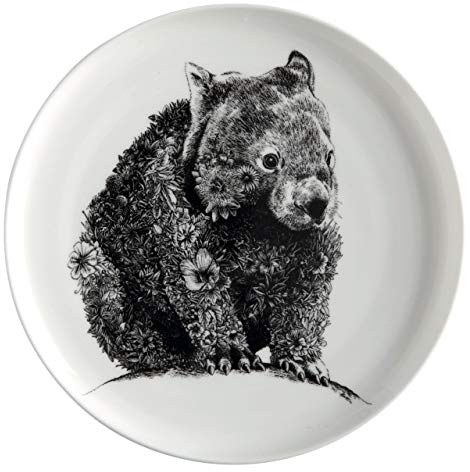 Maxwell & Williams DX0550 Teller Wombat – Schwarz-weiß – 20 cm Durchmesser – Porzellan – mit Tier-Motiv, in Geschenkbox