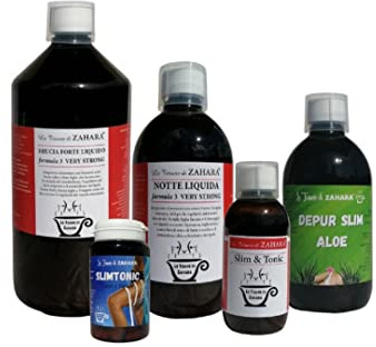 Le Tisane di Zahara Very Strong Form3 Kit 5 in 1 con Tonic, Capsule Tonic, Aloe, Miscela Forte e Notte Formula 3, Set Tisane e Capsule con Ingredienti Vegetali