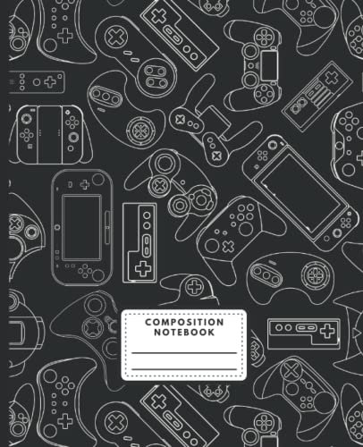 Composition Notebook: Video Gaming Black and White Composition Notebook - Wide Ruled 110 Pages