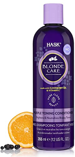 HASK Blonde Care Lila-Conditioner – für alle Blondnuancen, farbsicher, glutenfrei, ohne Sulfate, ohne Parabene, tierversuchsfrei – 355 ml