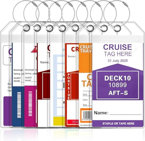 Kofferanhänger für Kreuzfahrten, Aida kofferanhänger Robuste Wasserfeste PVC Transparente Kreuzfahrt Gepäckanhänger für Mein Schiff, Gepäckanhänger Kreuzfahrt mit Verschraubbaren Metallband (8)