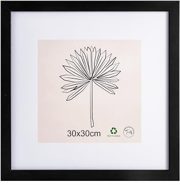 LYYYYX Cadre photo, 30 x 30 cm, avec passe-partout, en verre acrylique, à suspendre verticalement ou horizontalement, pour photos, affiches, puzzles, Lot de 1