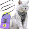 Tikxlafe Katzengeschirr mit Leine, 150 cm, Katzenleine mit Geschirr, Polyester, verstellbares Katzenleinen-Set, ausbruchsicher für Kätzchen (Grau, M)