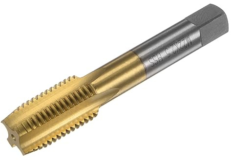 QUARKZMAN Métrique Filetage Taraud Robinet M22 x 2.5 H2 Titane Revêtement | Machine Vis Taraud Robinet Filetage Tapotement Réparation Outil, HSS-CO M35 Haute Vitesse Acier, Droit Flûtes