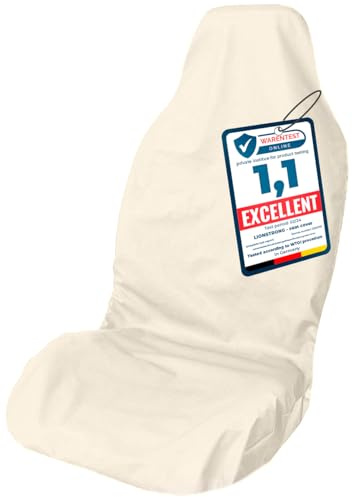 LIONSTRONG® Car Seat Covers for Cars [WATERPROOF] - beige | Polyester Car Seat Cover Front Seat - Seat Protector Car - Waterproof - Washable - Universal