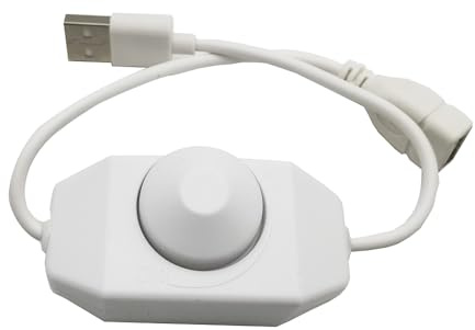 USB LED Knopf Dimmer DC 5V Band Helligkeit justieren Schalter Controller Stecker für 5050 3528 2835 5 Volt Streifen Lichter (weiß)