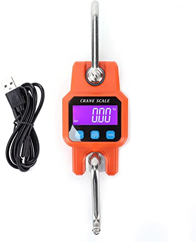 Glomora Mini Bilancia a Gancio - Bilancia Elettronica Digitale Sospesa con Batteria Ricaricabile per Casa, Fattoria, Pesca E Uso Esterno(WH-C06 Ricarica Regolare Arancione)