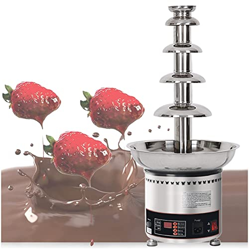 AINITAIFENG Fuente de Chocolate de 5 Niveles, Juegos Grandes de Fondue, máquina eléctrica de Fuente de Chocolate con Temperatura Ajustable para Fiestas, Bodas y cumpleaños