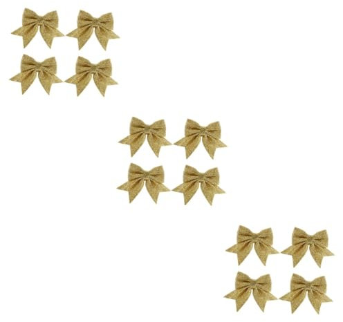 IMIKEYA 12stücke Weihnachtsbaum Schleifen Dekorationen Glitzernde Bogen Ornamente Für Festliche Weihnachts Und Neujahrsfeiern Gold Wiederverwendbar Für Kreative Gestaltung Überall