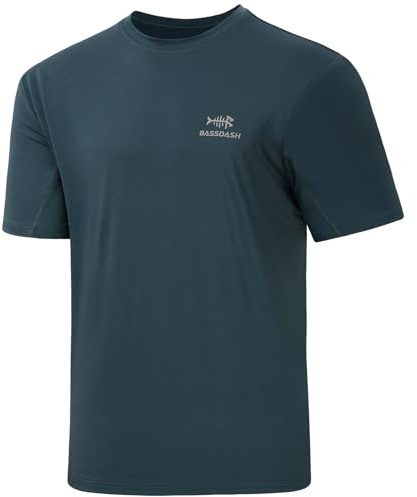 Bassdash Men’s UPF 50+ Sun Protection Fishing Shirt Short Sleeve UV T-Shirt