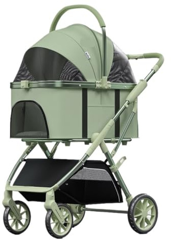 Hundewagen Hundebuggy Katzenwagen Zusammenklappbarer Hunde-Kinderwagen Mit Rädern, Reise-Haustier-Katzen-Kinderwagen Mit Aufbewahrungskorb, Welpen-Kinderwagen Für Mittelgroße Und Kleine Haustiere Haus