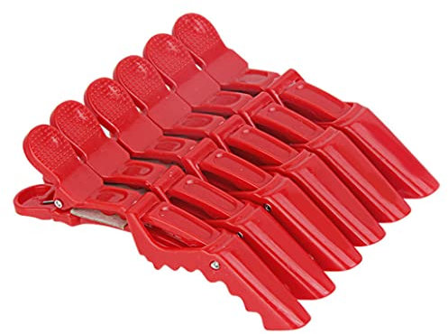 Krokodil-Haarspange, Friseur-Styling, Alligator-Abteilklammer, Haarnadeln, 6 Stück, Rot, Clips, Haarspangen